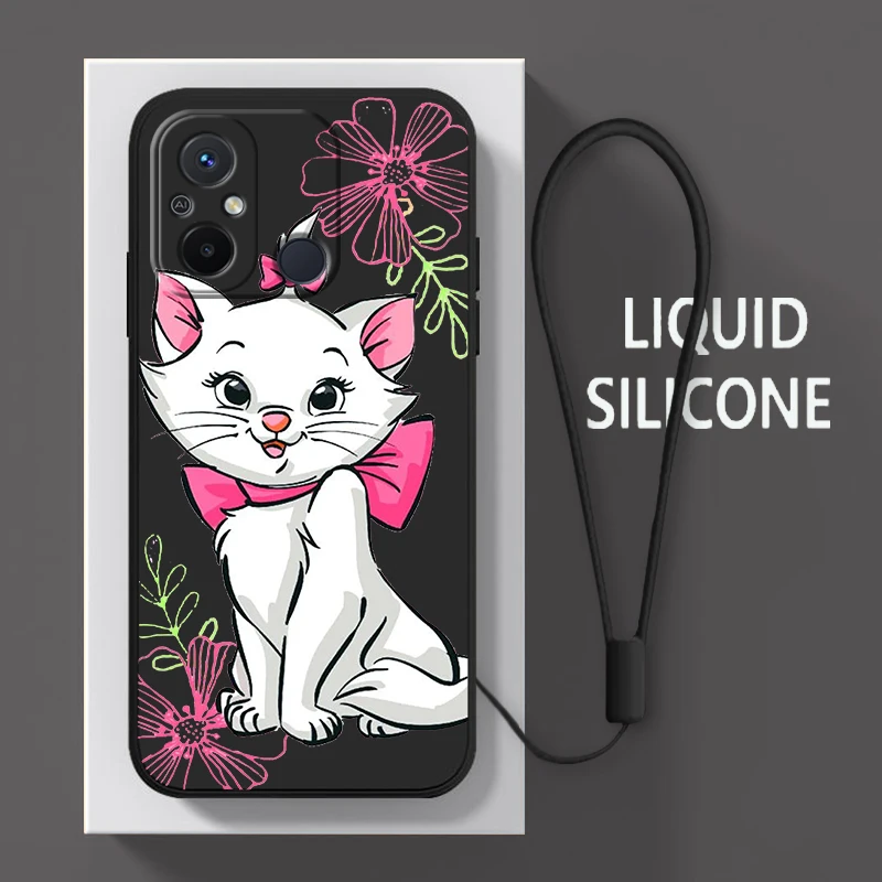 

Marie Cat Anime Pink For Xiaomi Redmi 12C 11 Prime A1 10 10X 9 9A 9T 9AT 8 8A 7 6 Pro 4G 5G Liquid Rope Phone Case Coque Capa