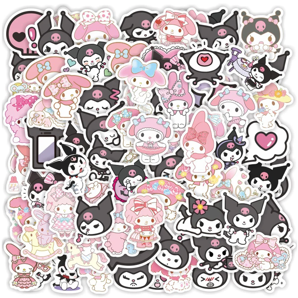 Стикеры Sanrio My Melody Kuromi для детей наклейки сделай сам ноутбука бутылки воды