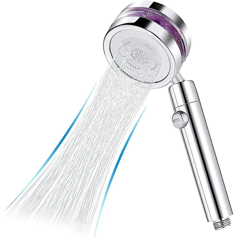 

Turbo Shower Head,2 Modes Rotating Power Propeller Driven Handheld Shower Head Built in High Pressure Fan Vortex Shower