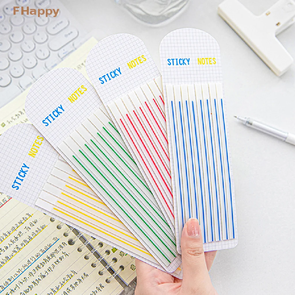 

160 Sheets Transparent Fluorescent Index Tabs Flags Sticky Notes Pads Clear Notepad Waterproof Memo Pad School Office Stationery