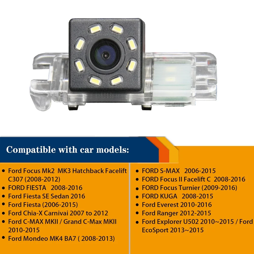 Задняя камера заднего вида HD 720p для Ford Mondeo Chia-X Carnivai S-Max 2007-2012 Fiesta Focus 2 Facelift Kuga Everest