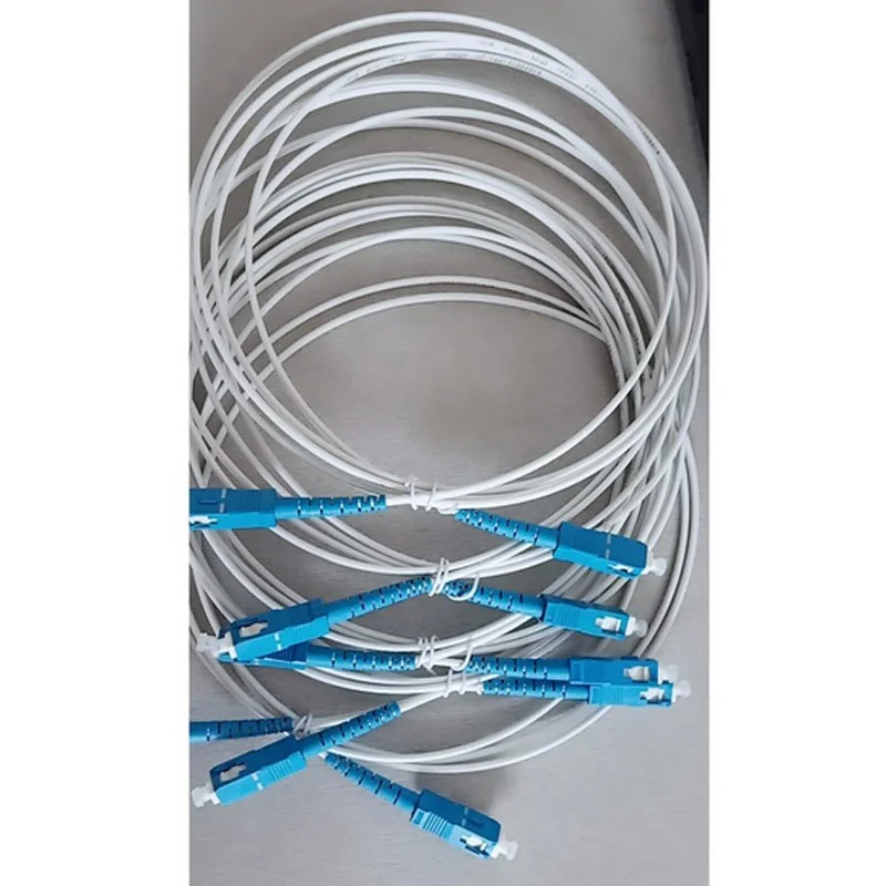 10pcs 1/2/3/5M SC/UPC-SC/UPC  SM G652D SX 3.0mm  Fiber optic Patch Cord Optical Telecom Level Single Mode White Jumper