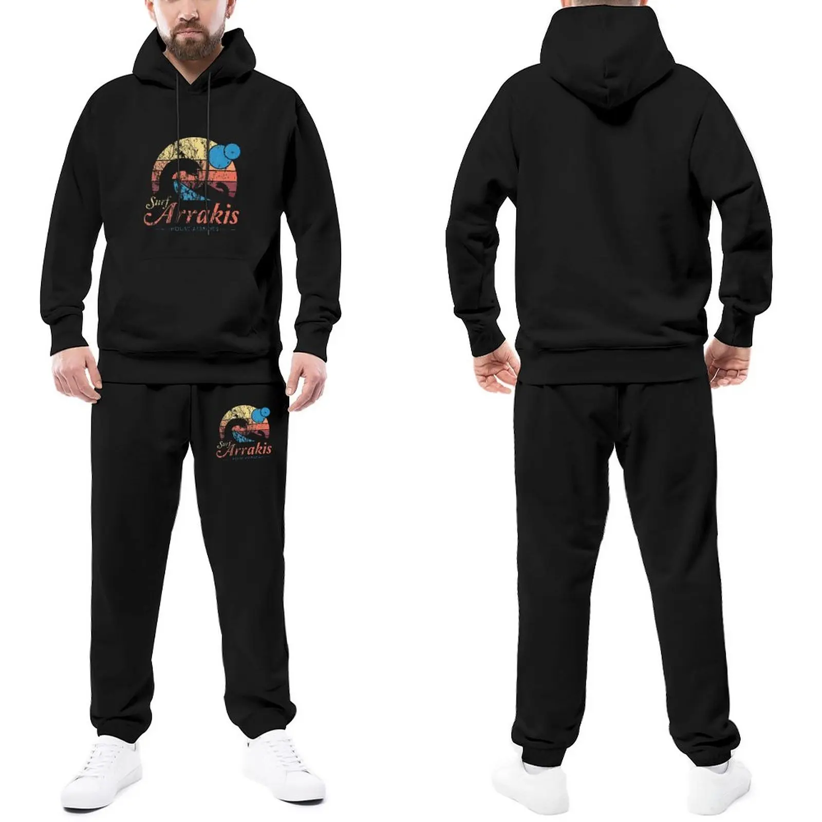 

Tracksuits Visit Arrakis Dune Print Jogger Sportswear Men Film Hoodie Set Spring Street Style Hoody Sweatpant Set Big Size 3XL