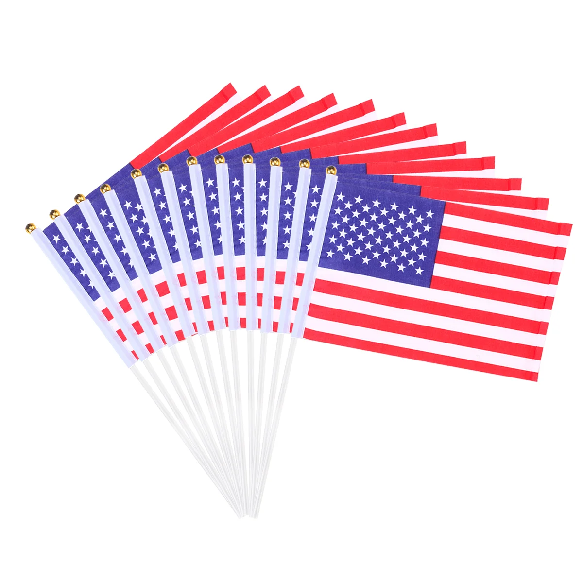 

Flag Flags Waving American Stick Mini Usa Hand Us Handheld Day Independencesmall Wooden Holder World Decorations