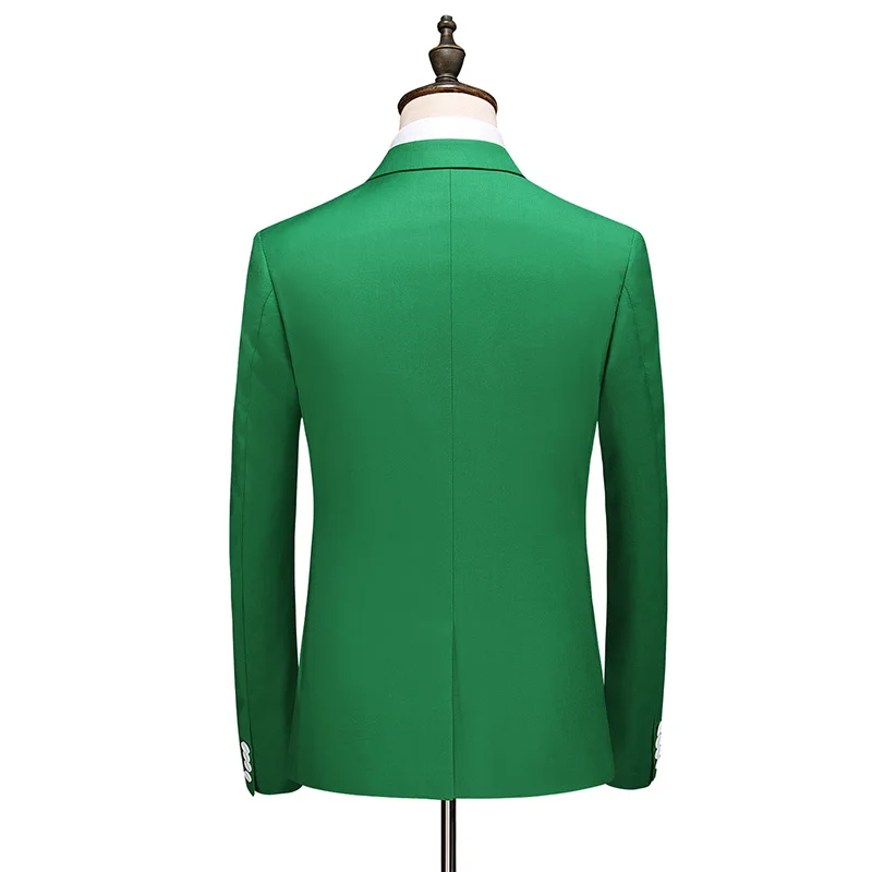 Green Suit Three-Piece Men's Studio Photography Company up Building Color om Best Man Wedding Formal Dress P...