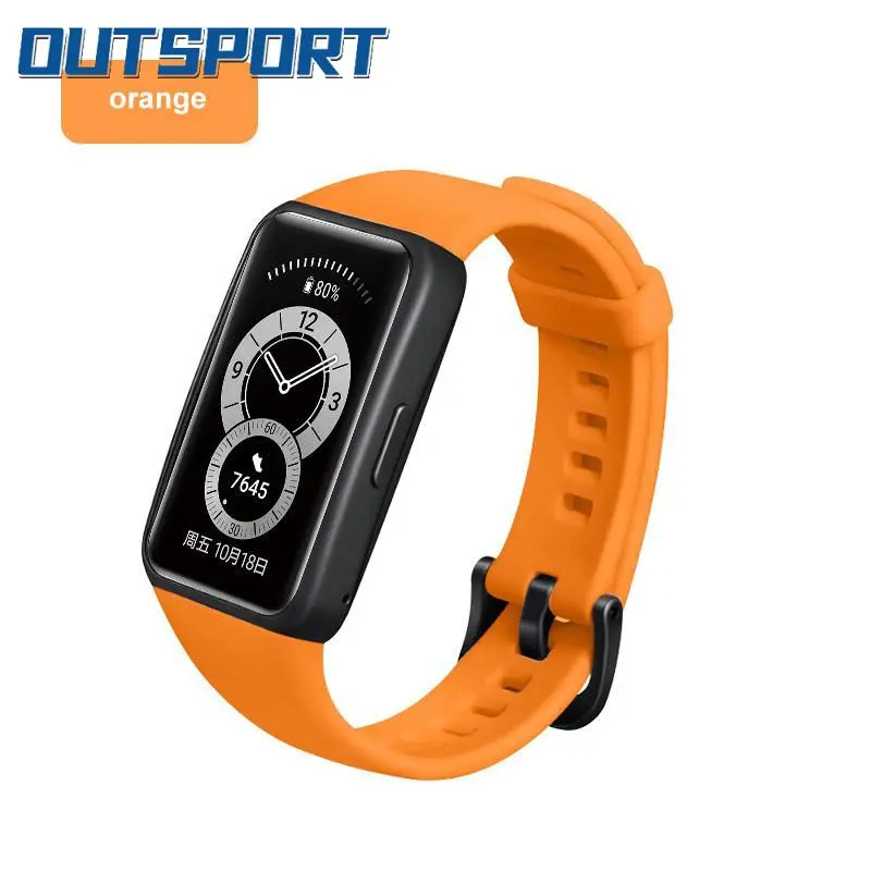 

Monochrome Watchband Smart Accessories Watch Strap Silicone Fashion Bracelet Strap For Huawei Sports Band 6 Soft