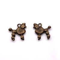 150pcs alloy small poodle dog charms pendants for jewelry making bracelet necklace diy accessories 15x14mm antique bronze za387