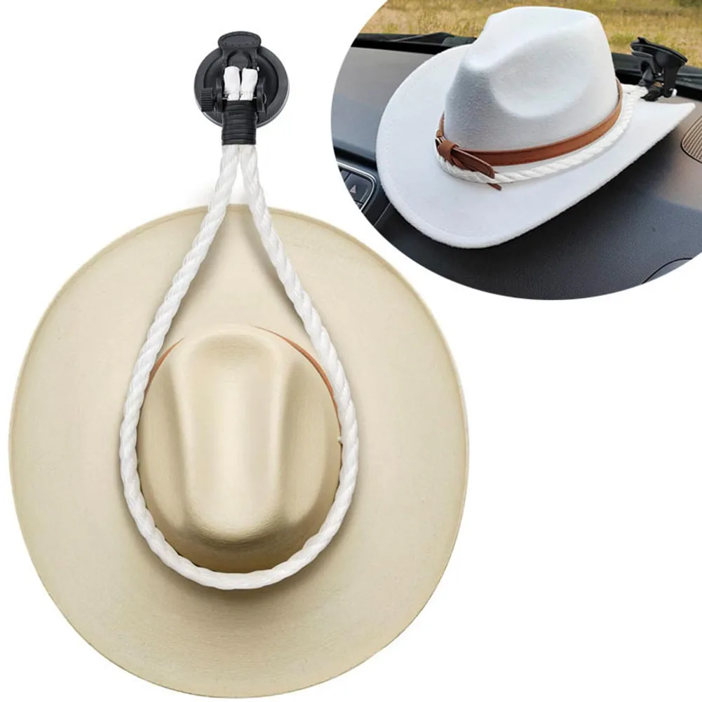 

Car Mounted Cowboy Hat Holder Car Hat Hanger Suction Cup Hook Saver Space Hat Rack For Truck Multi-Functional Car Storage Hook