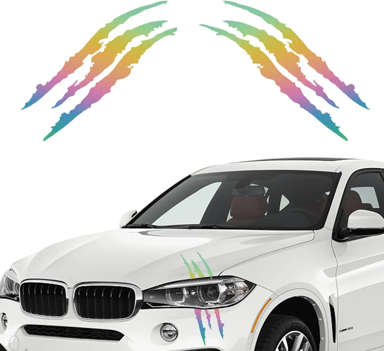 

2pcs Claw Marks Decal Car Headlight Scratch Stripe Bloody Claw Marks Stickers Fit for All Automobile Decor Accessories