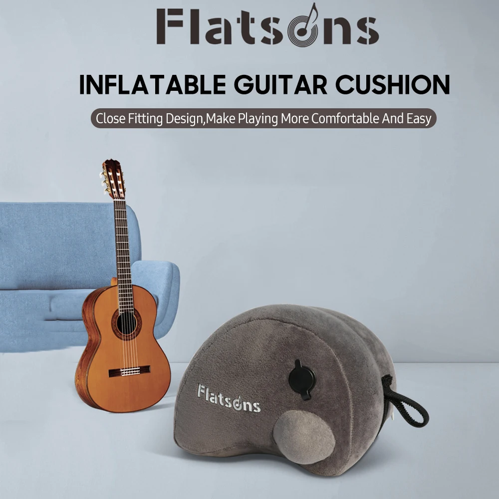 

FLATSONS Inflatable Guitar Cushion Press Inflatable Guitar Rest Flocked Fabric Guitar Cushion for Classical Acoustic Guitar