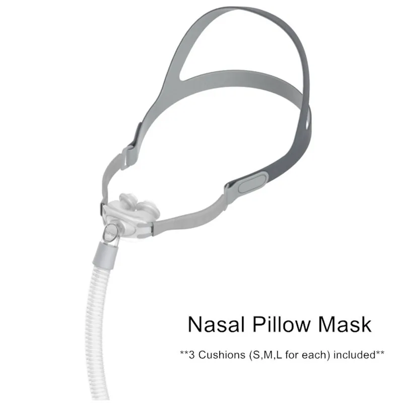 Nasal Pillow Mask CPAP Auto CPAP APAP BIPAP Pillow Systems Mask Anti Snoring COPD APNEA With Free Headgear SML Universal Sizes