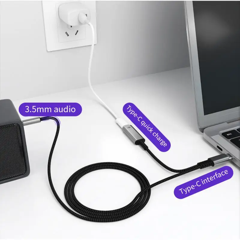 

Hifi Mic Jack Dongle Cable Portable Aluminum Usb C To 3.5mm Headphone For Samsung Galaxy S20 S21 Usb C To Aux Charger Adapter