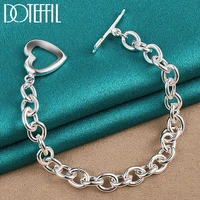 doteffil 925 sterling silver arrow heart pendant bracelet chain for women wedding engagement party jewelry