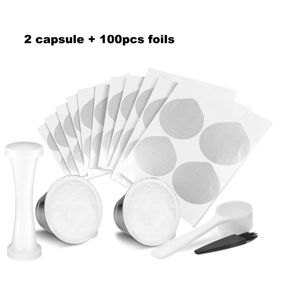 Многоразовые капсульные аксессуары для кофе из нержавеющей стали силиконовое