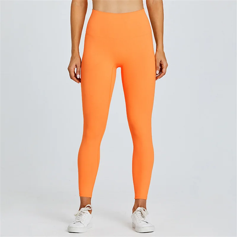Solid Color Compression Athletic Legging Sports Women Fintess Tight High Waist Yoga Pant 100% Squat Proof Comprehensive Training