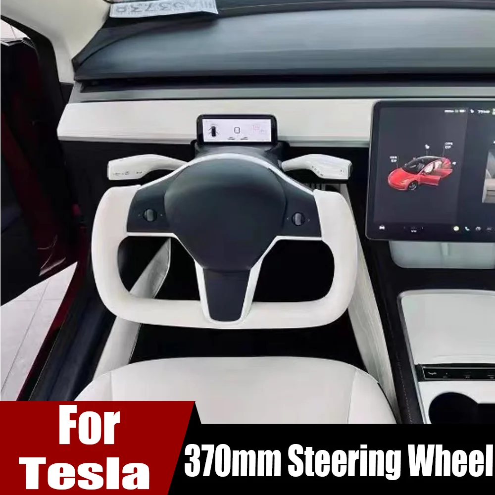 

Yoke Nappa Leather Steering Wheel For Tesla Model Y Model 3 2017 2018 2019 2020 2021 2022 Heating Racing Handle Car Accessories