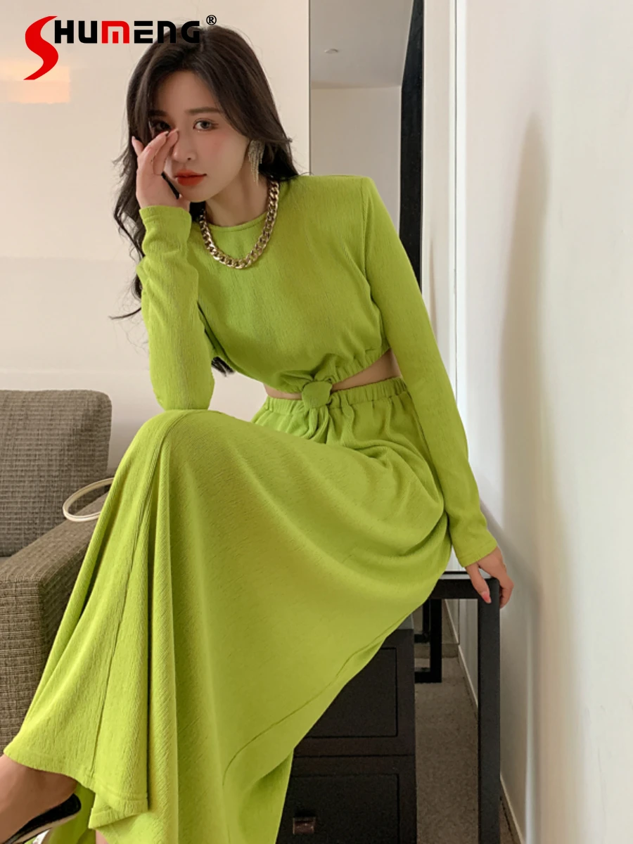 

Женское платье с вырезами на талии, откровенное свободное прямое вечерние с круглым вырезом, весна 2022