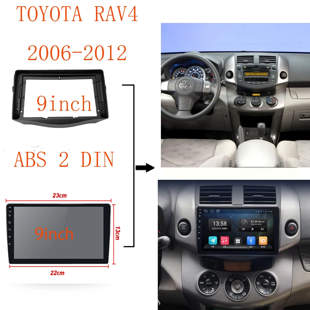 

9-дюймовая Автомобильная панель BYNCG для TOYOTA RAV4 2006-2012, автомобильные комплекты рамок Dvd, аудиофитинги, монтаж для приборной панели
