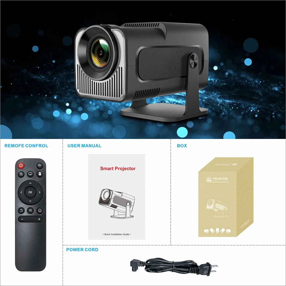 DITONG HY320 Мини Новый Проектор 720P Android 11 4K 300ANSI Wi-Fi6 BT5.0 Кино Открытый Портативный 180 °   Поворотный проектор (art.: 3920ca3fc26eb) - 3920ca3fc26eb