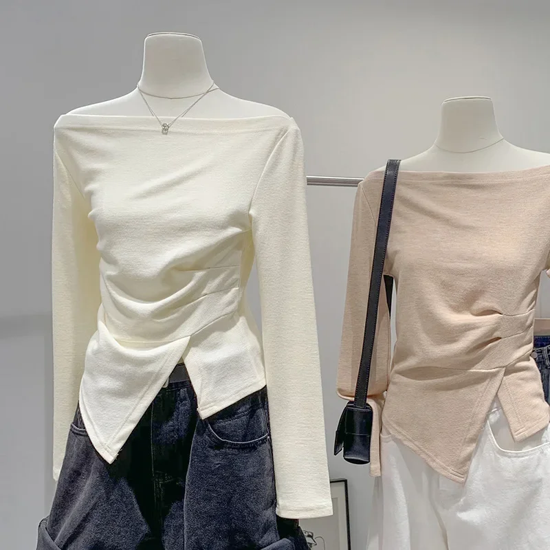 DXH-401-405 Топ во французском стиле женская футболка для похудения с открытыми