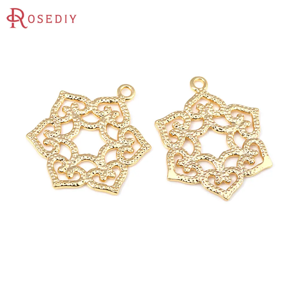 6 шт. 18-каратное золото латунные подвески со звездами высокое качество