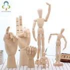 Деревянные ручные фигурки, вращающаяся ручная модель, манекен для рисования, эскизов, миниатюры, украшение для офиса, дома, рабочего стола, комнаты DDJ