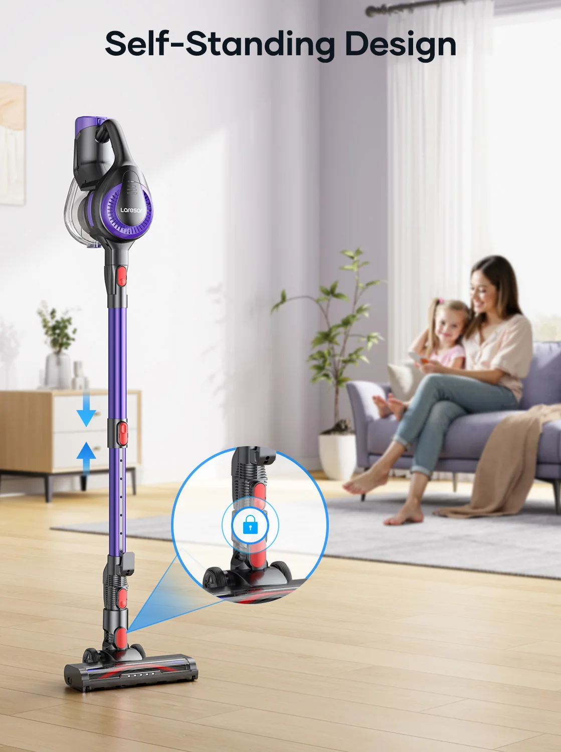 Фото Laresar V10 Lite 38000Pa беспроводной пылесос ручной сильная кнопка всасывания умный бытовой прибор для ковров волосы 45 минут №3