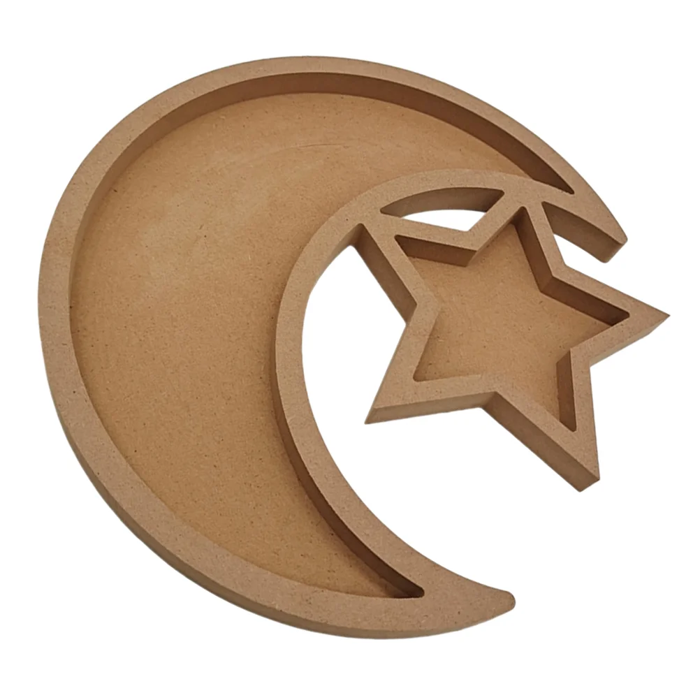 

Tray Serving Eid Ramadan Moon Plate Snack Dessert Star Plates Mubarak Shaped Dish Party Candy Platter Dinner Fruit Jewelry