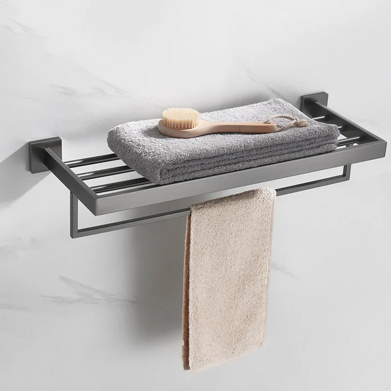 SUS 304 Stainless Steel Bathroom Hardware Towel Rack Toilet Paper Holder Brush Robe Hook Bar Grey |