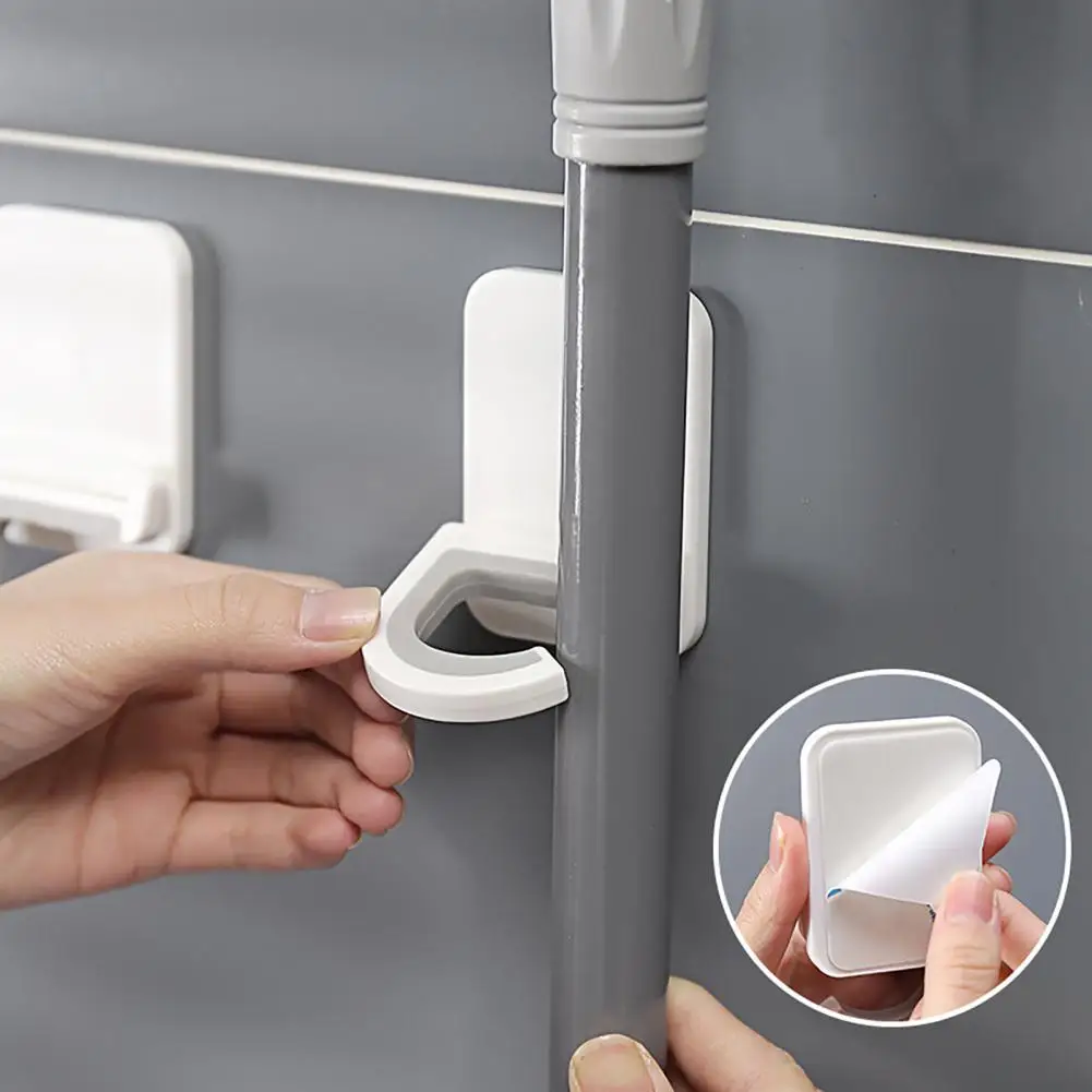 

Держатель швабры самоклеящийся вращающийся на 180 градусов из АБС-пластика настенный держатель для кухонной метлы для ванной комнаты