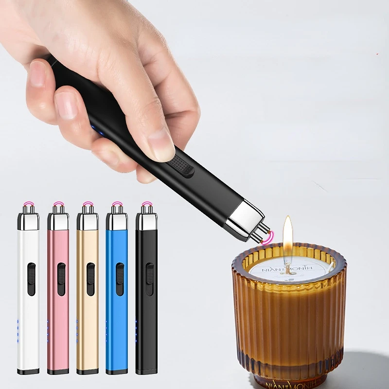 

New Mini Windproof Arc Charging Burning Torch Outdoor Barbecue Camping Kitchen Stove Igniter