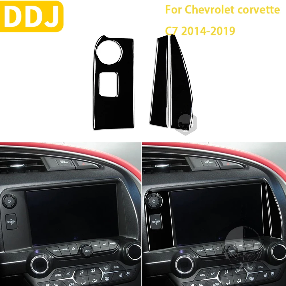 

Аксессуары для Chevrolet Corvette C7 2014-2019, Черный Автомобильный интерьер, навигация с обеих сторон, декоративная наклейка, пластиковое украшение