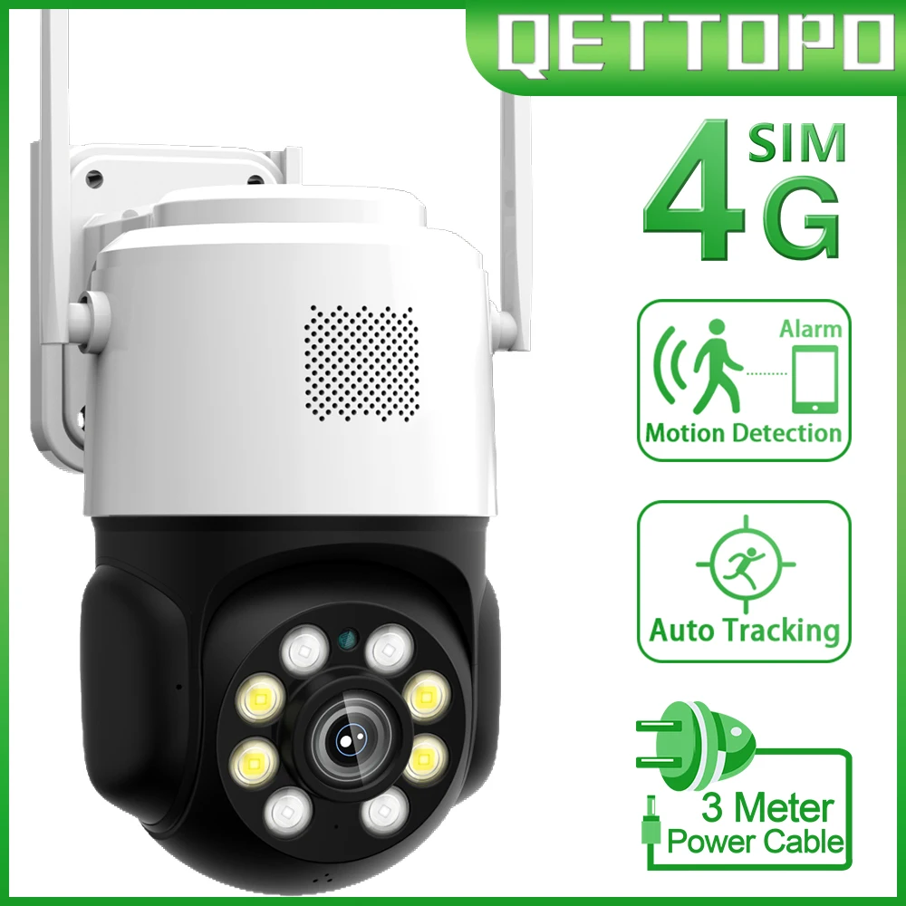 

IP-камера видеонаблюдения EVKVO, 4 МП, 4G, SIM-карта, PTZ