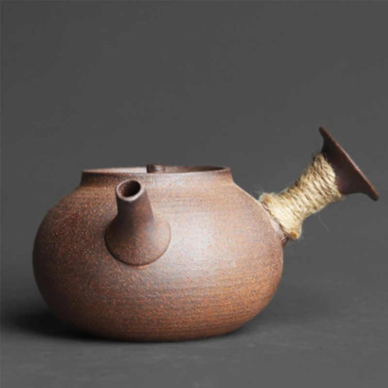 

Ручная работа Jingdezhen, Керамика в японском стиле, боковая ручка, чайник, сырая руда, глина, материал, ретро, шероховатая керамика, здоровый чайн...