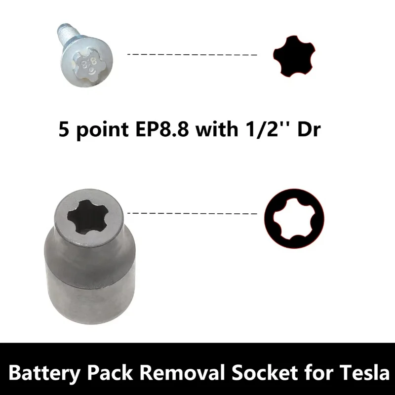 Фото Набор торцевых ключей Torx Plus для снятия винтов аккумуляторных блоков Tesla, 5- и 6-гранные головки EP4, EP5 - EP32, 1/2'', 3/8'', 1/4'', инструмент. №5