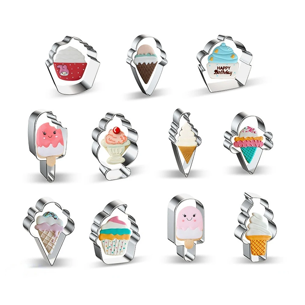 

11 Style Cookie Cutters Moulds Stainless Steel Cute Ice Cream Biscuit Mold DIY Fondant Pastry Decorating Baking Kitchen Tools