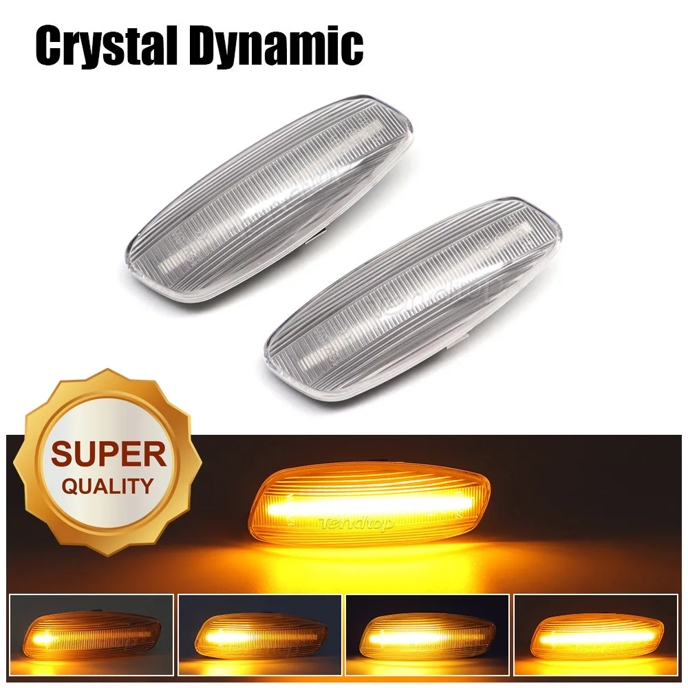 2X светодиодсветодиодный автомобильные динамические поворотники, боковые габаритные огни, мигающий Янтарный фонарь для Citroen C4 Picasso C3 C5 DS4 Peugeot 308 207 3008 5008