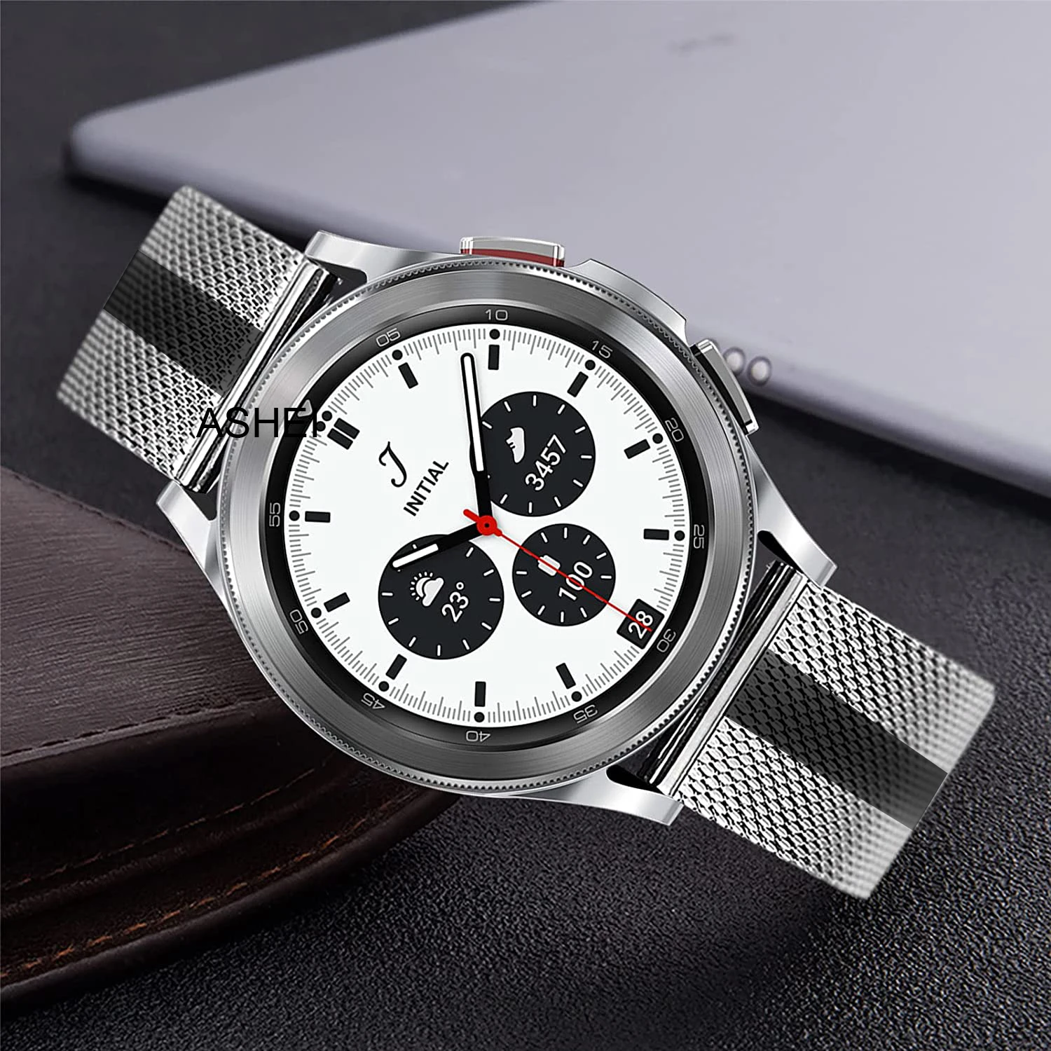

For samsung galaxy watch 4 band 40mm 44mm galaxy watch 4 classic 46mm 42mm 3 41mm strap Stainless Steel Milanese loop Wristband
