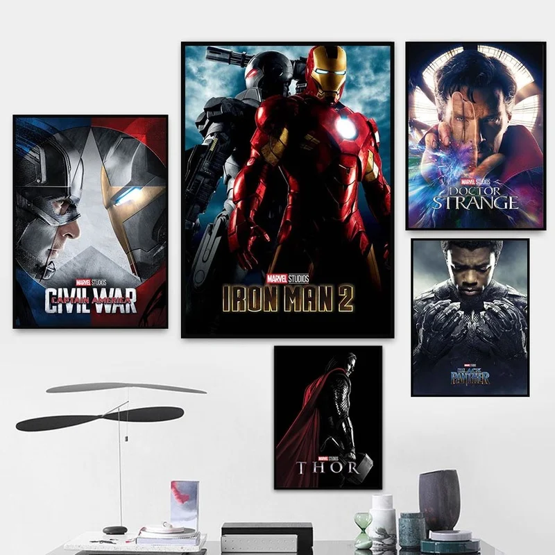 

Canvas Print Painting Disney Marvel Super Hero Movie Avengers Captain America Iron Man Thor Wall Art Poster Living Room Decor