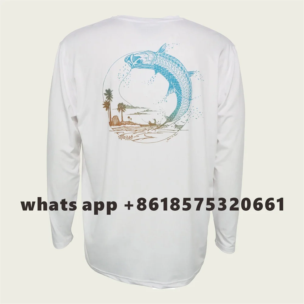 

Marsh Wear Spot Brand New Outdoor Summer Men's Fishing Shirt Moisture Wicking Jersey Long Sleeve Cycling Men's Sports Jersey