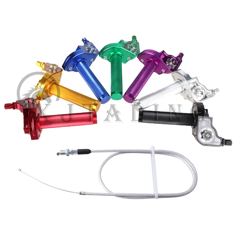 

22mm Universal M10*1.5 CNC Aluminum Accelerator Throttle Twist Grips Handlebars Cable For Motorcycle Moped Scooter ATV Quad Bike