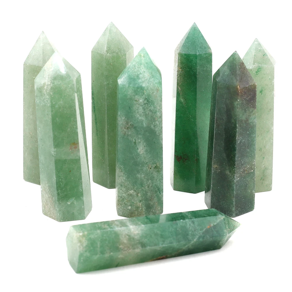 

Natural Green Aventurine Wand Point Crystal Healing Obelisk Energy Quartz Home Decoration Reiki Polished Health Crafts 80-90mm