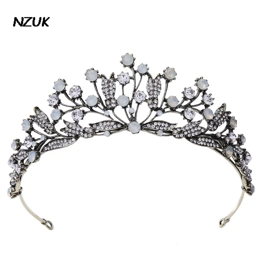 

New Opal Rhinestion bridal headwear Baroque luxury crown bridal light gold crown wedding accessories crown hair accessories