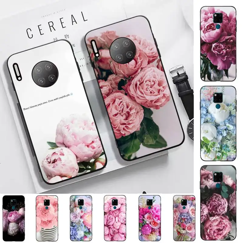 

Elegant Pink Purple Peony Flower On the Vase Phone Case for Huawei Mate 20 10 9 40 30 lite pro X Nova 2 3i 7se