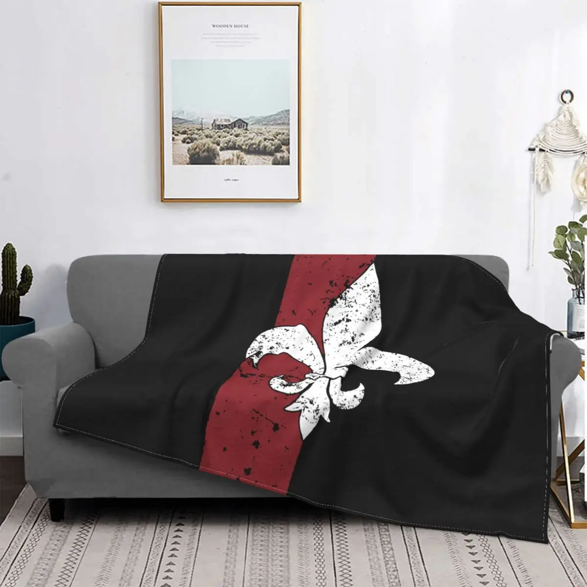 

Fleur De Lis Flannel Blankets Lily Flower Symbol Flag Customized Throw Blankets for Bed Sofa Couch Quilt