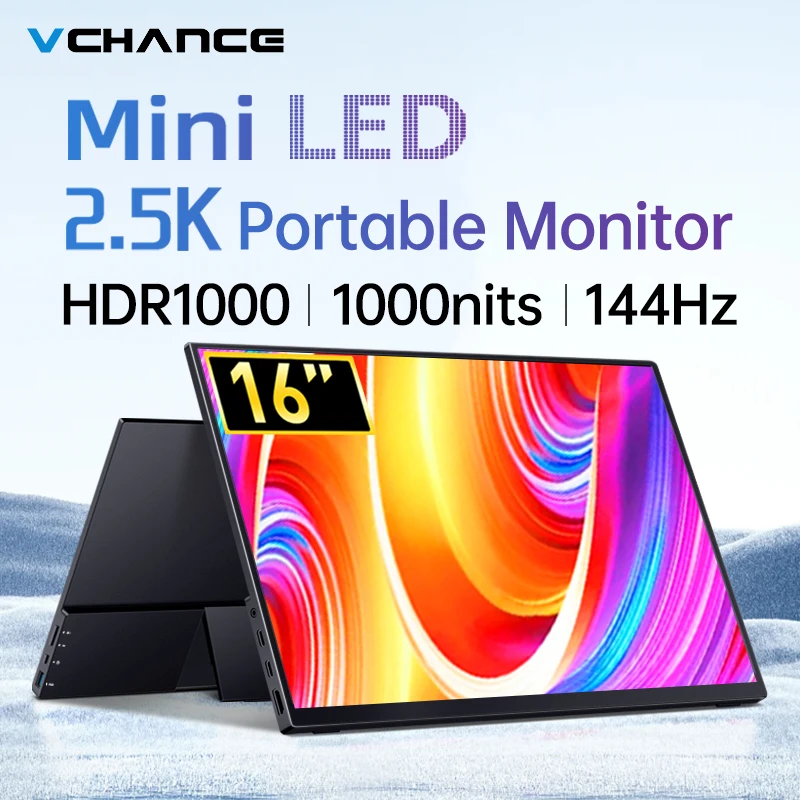 Портативный монитор VCHANCE 16 дюймов 2 5 K 144 Гц 1000 нит 100% sRGB
