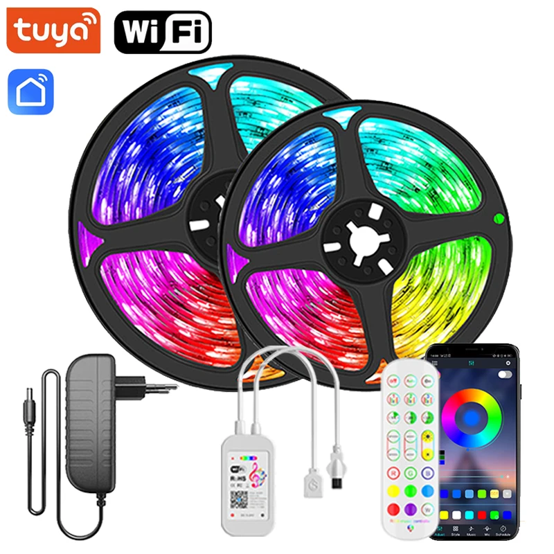

Светодиодная Лента Wi-Fi Bluetooth 12В RGB С Синхронизацией Музыки, Умное Устройство Для Спальни, Голосовое Управление