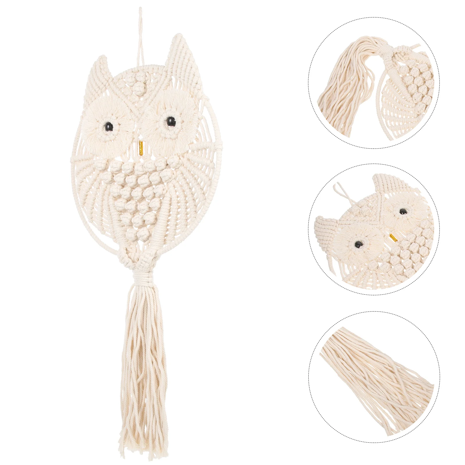 

Tapestry Wall Woven Hanging Macrame Owl Decor Tassel Hand Bohemian Home Cotton Pendant Pendants Housewarming Gift