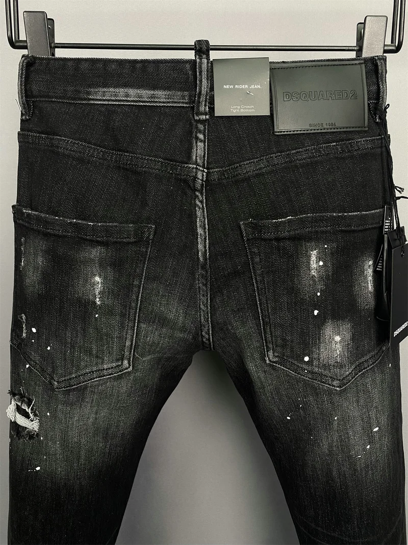 Spring/Summer New DSQUARED2 Men's/Women's Jeans Fashion Slim Stretch Printed Maple Leaf Letter Pants