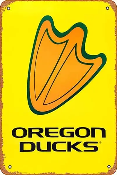 Oregon Ducks &quotFootprint&quot Alternate Team Logo Poster - Spirit Vintage Metal Signs Funny Sign Wall Art Decor P